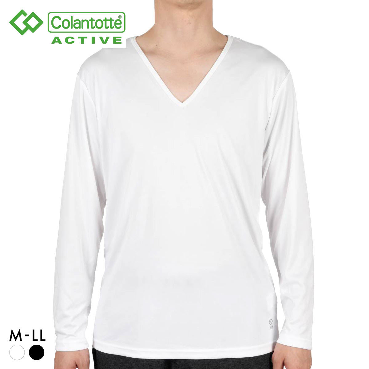 コラントッテ アクティブ Vネック 長袖シャツ メンズ テラックス 血行促進 リラックス Colantotte Active(WH-ホワイト-M)