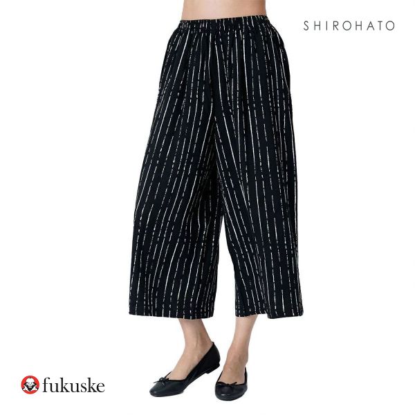 福助 fukuske レーヨン100％ ワイドロングパンツ ボトムス レディース ルームウェア パジャマ