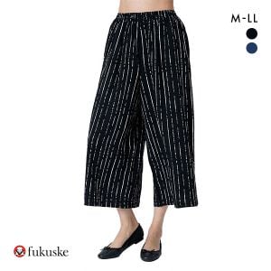 福助 fukuske レーヨン100％ ワイドロングパンツ ボトムス レディース ルームウェア パジャマ