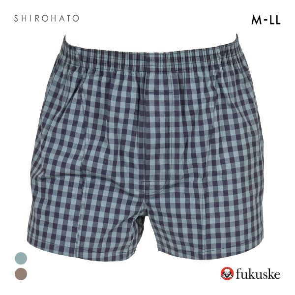 福助 SHITATEYA PANTS ギンガムチェック ストレッチ トランクス メンズ 前あき fukuske