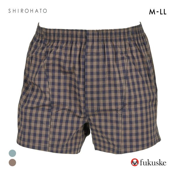 福助 SHITATEYA PANTS ギンガムチェック ストレッチ トランクス メンズ 前あき fukuske