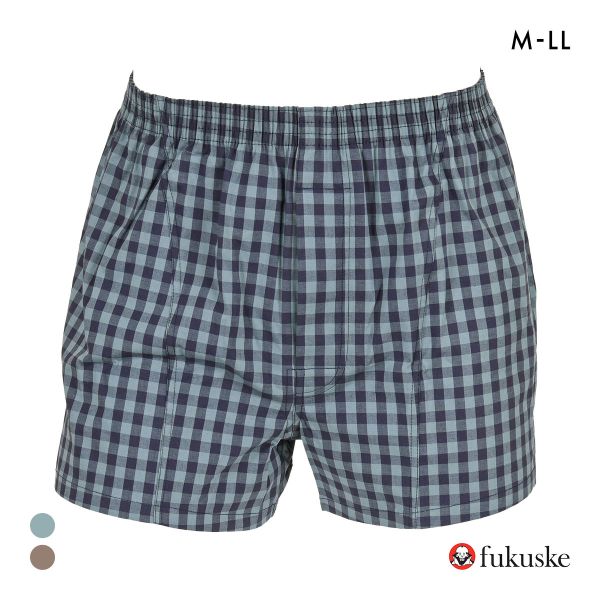 福助 SHITATEYA PANTS ギンガムチェック ストレッチ トランクス メンズ 前あき fukuske