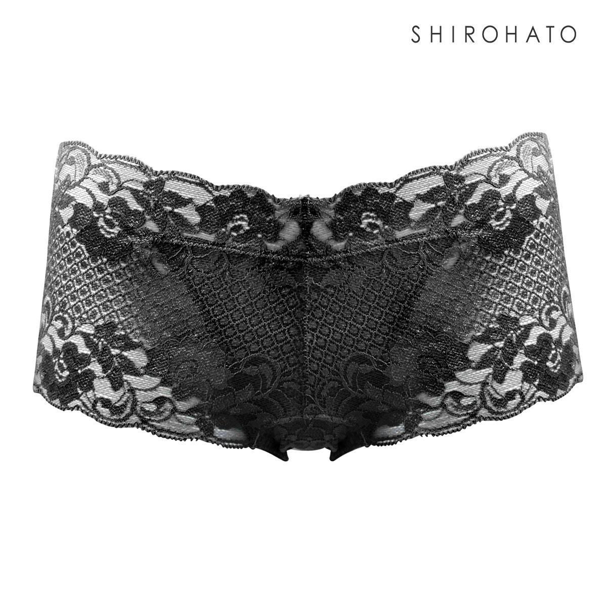 ボーイレッグショーツ 総レース ひびきにくい 柔らか ストレッチ プチプラ ヒップハンガー 単品 ジョリーエマ Jolie Emma(BK-ブラック-M)