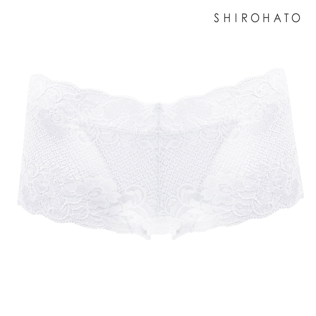 ボーイレッグショーツ 総レース ひびきにくい 柔らか ストレッチ プチプラ ヒップハンガー 単品 ジョリーエマ Jolie Emma(WH-ホワイト-M)