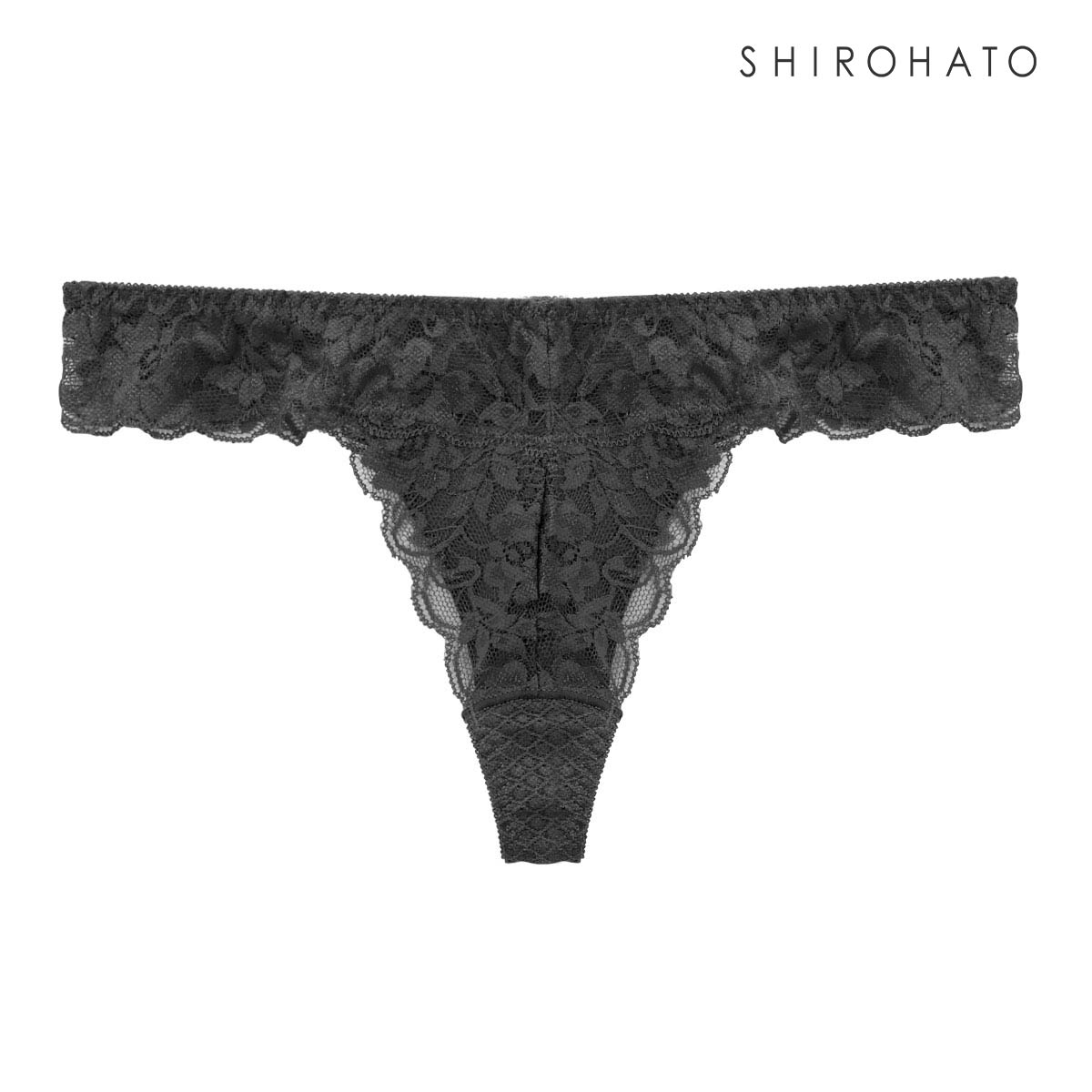 Tバックショーツ タンガ ソング 総レース ひびきにくい なめらか 柔らか ストレッチ プチプラ 単品 ジョリーエマ Jolie Emma(BK-ブラック-M)