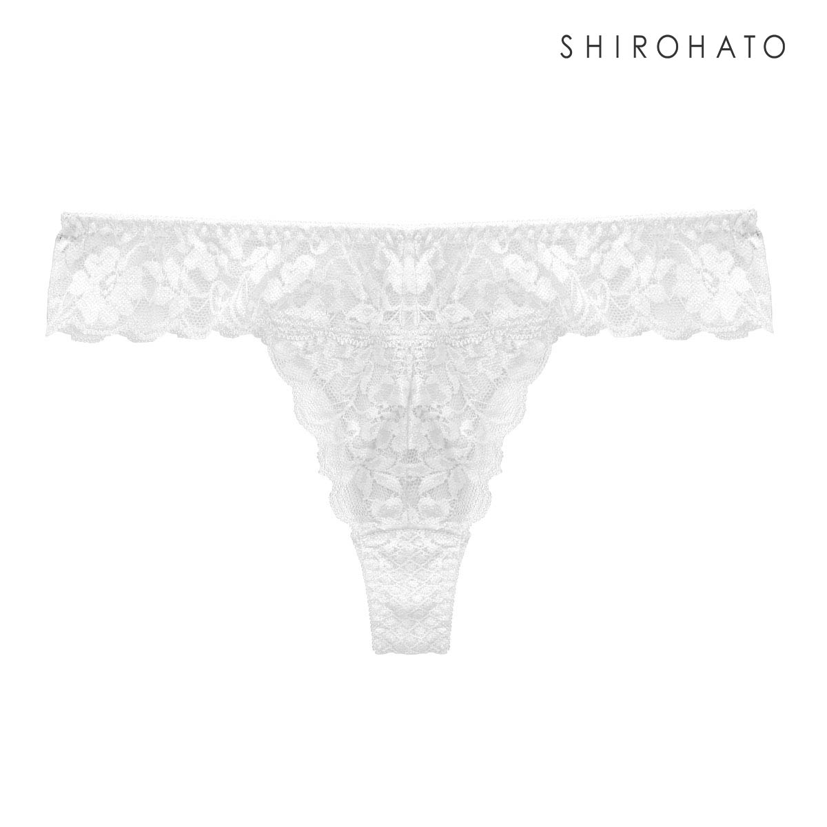 Tバックショーツ タンガ ソング 総レース ひびきにくい なめらか 柔らか ストレッチ プチプラ 単品 ジョリーエマ Jolie Emma(WH-ホワイト-M)