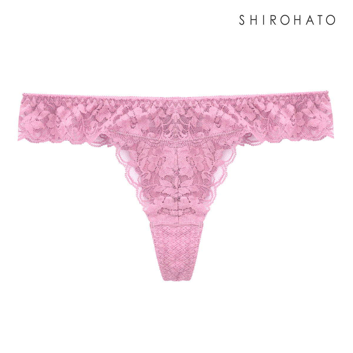 Tバックショーツ タンガ ソング 総レース ひびきにくい なめらか 柔らか ストレッチ プチプラ 単品 ジョリーエマ Jolie Emma(LPI-薄ピンク-M)