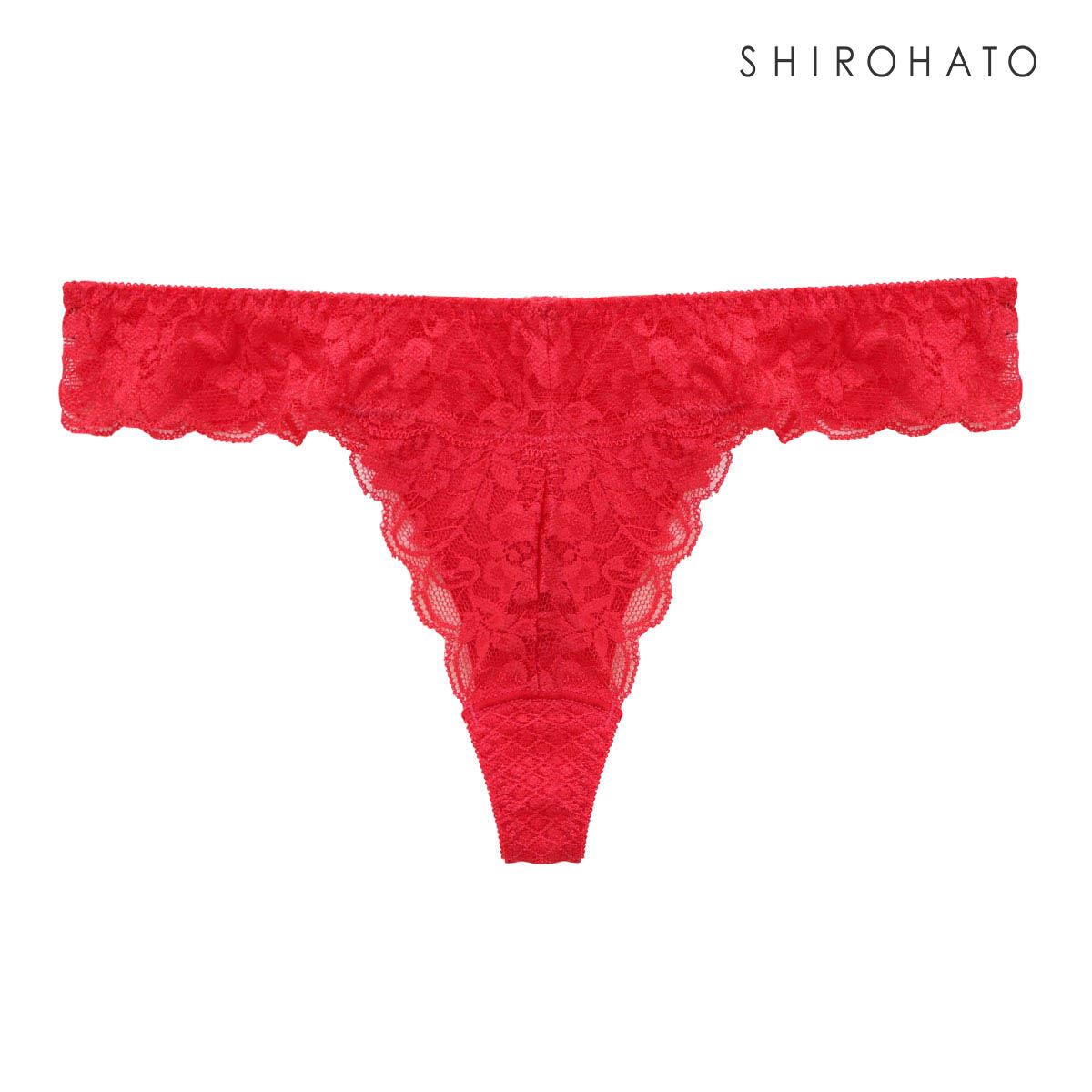 Tバックショーツ タンガ ソング 総レース ひびきにくい なめらか 柔らか ストレッチ プチプラ 単品 ジョリーエマ Jolie Emma(RE-レッド-M)