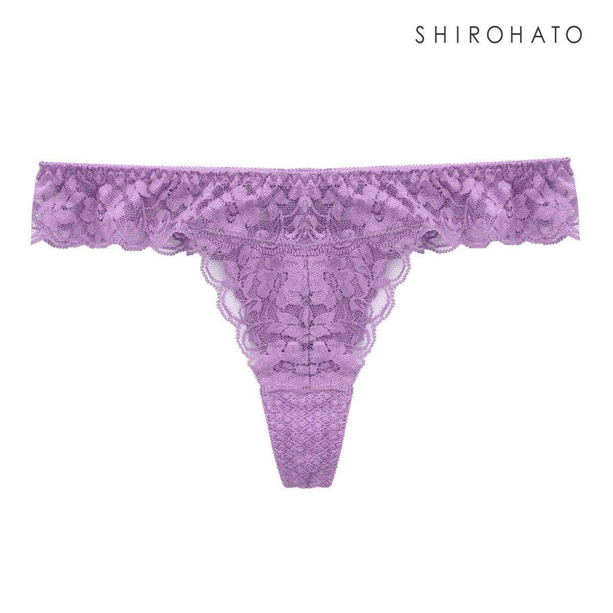 Tバックショーツ タンガ ソング 総レース ひびきにくい なめらか 柔らか ストレッチ プチプラ 単品 ジョリーエマ Jolie Emma(LV-ラベンダー-M)