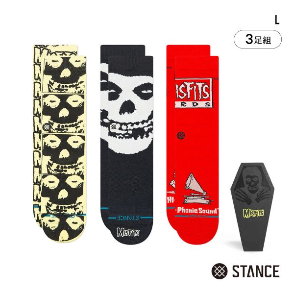 スタンス MISFITS BOX SET ミスフィッツ クルー丈 ソックス 3足セット メンズ STANCE 靴下 スタンス MISFITS BOX SET ミスフィッツ クルー丈 ソックス 3足セット メンズ STANCE 靴下