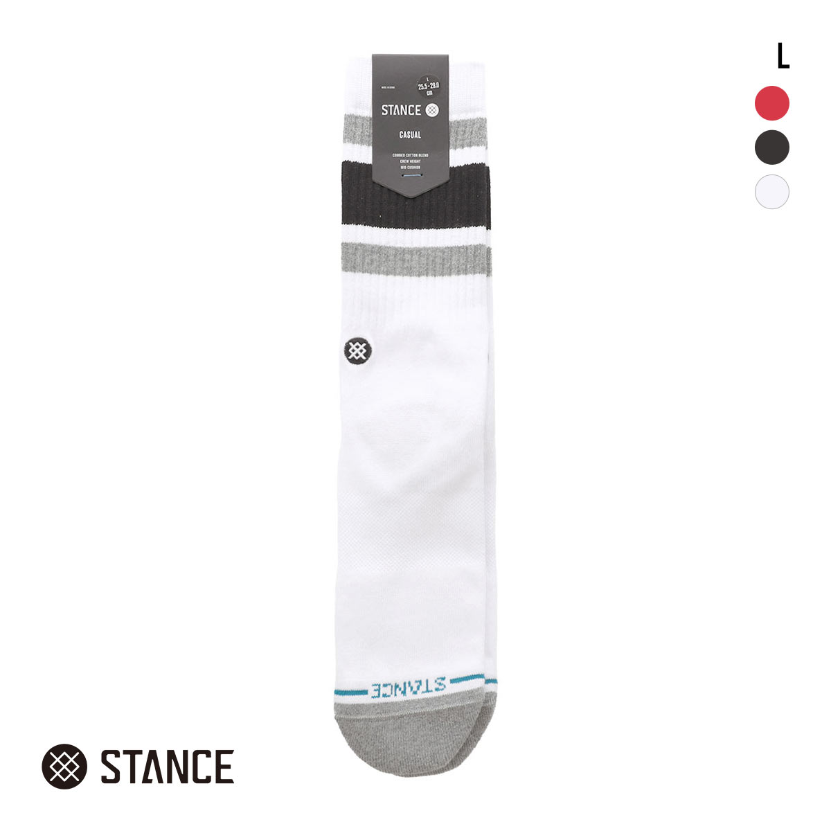 スタンス BOYD ST クルー丈 ソックス メンズ STANCE 靴下(WH2-ホワイト2-L)