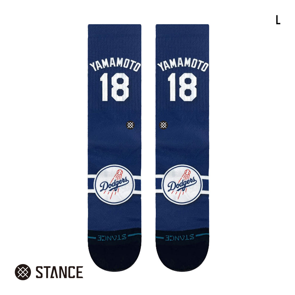 スタンス JERSEY YAMAMOTO クルー丈 ソックス メンズ STANCE 靴下(RBU-ロイヤルブルー-L)