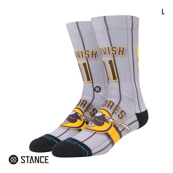 スタンス JERSEY YU DARVISH クルー丈 ソックス メンズ STANCE 靴下