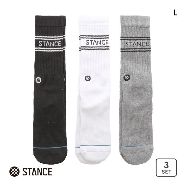 スタンス BASIC 3 PACK CREW クルー丈 ソックス 3足セット メンズ STANCE 靴下 スタンス BASIC 3 PACK CREW クルー丈 ソックス 3足セット メンズ STANCE 靴下