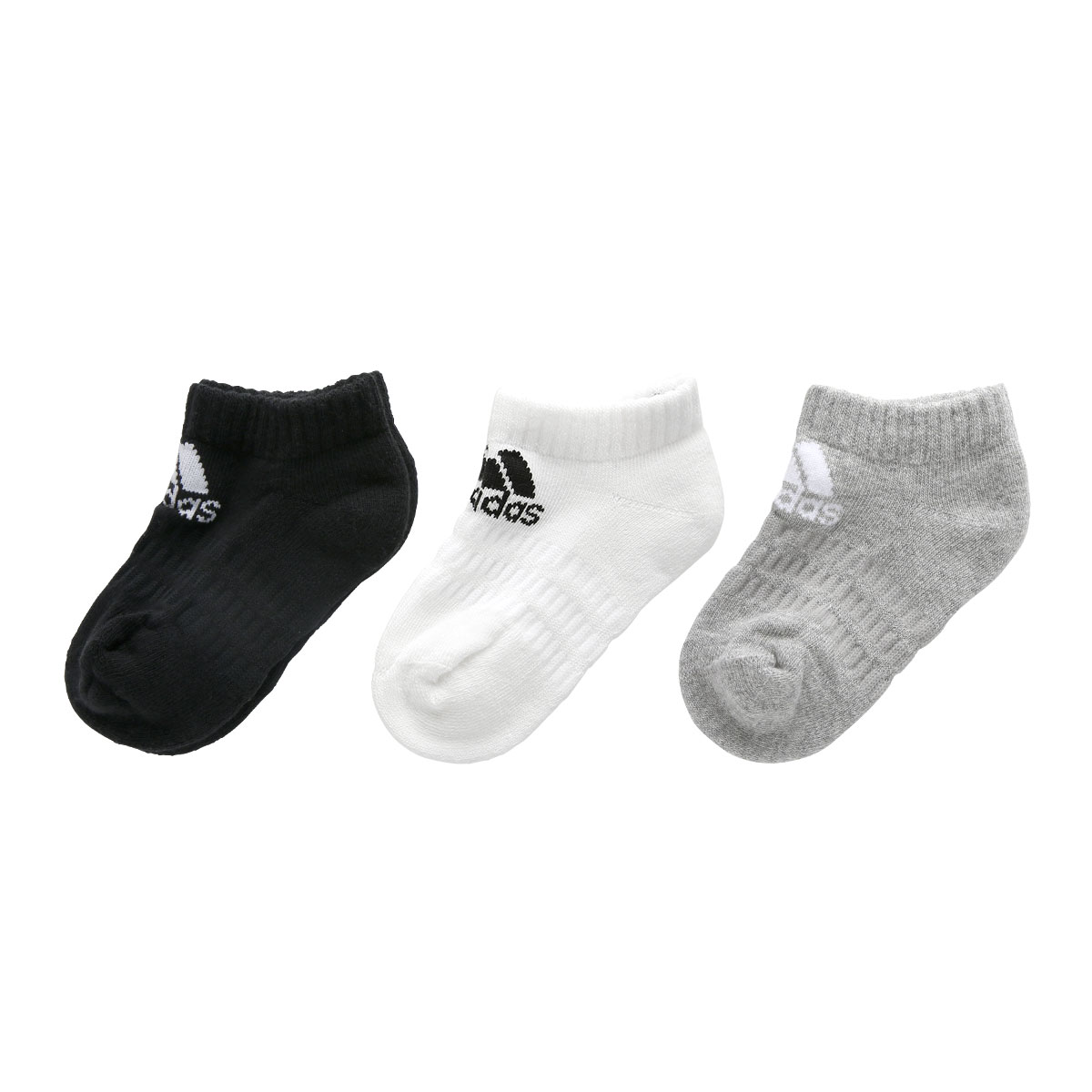 アディダス adidas スニーカー丈 ソックス 3足組 キッズ ジュニア 靴下 FXI60 くるぶし丈 ボーイズ ガールズ(A-14-15cm)