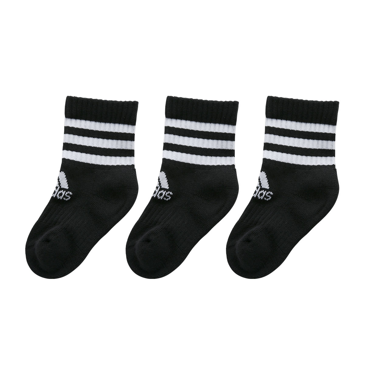 アディダス adidas クルー丈 ソックス 3足組 キッズ ジュニア 靴下 FXI68(C-12-13cm)
