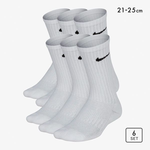 ナイキ キッズ エブリデイ クッション クルー ソックス 6足セット NIKE ボーイズ ガールズ ジュニア 靴下 6P 21-23 23-25