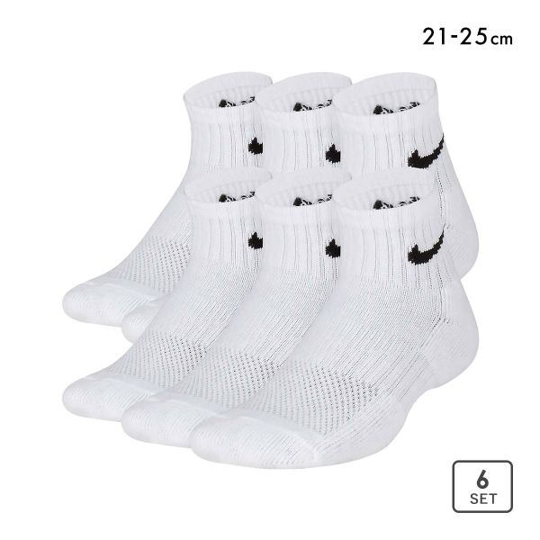 ナイキ キッズ エブリデイ クッション アンクル ソックス 6足セット NIKE ボーイズ ガールズ ジュニア 靴下 6P 21-23 23-25