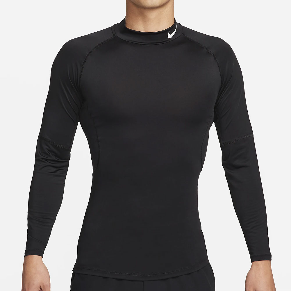 ナイキ NIKE ナイキプロ メンズ Dri-FIT フィットネス モックネック ロングスリーブ トップ スポーツ(BK-ブラック-S)