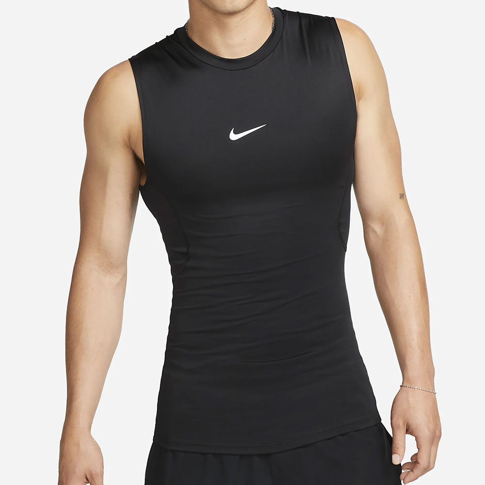 ナイキ NIKE ナイキプロ NP メンズ Dri-FIT タイト ノースリーブ フィットネストップ スポーツ(BK-ブラック-S)