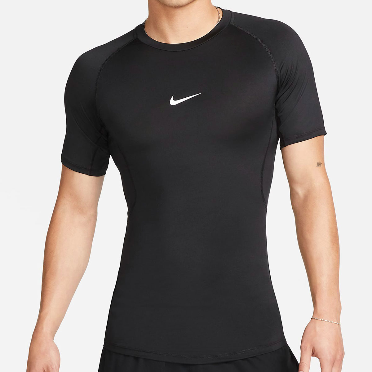 ナイキ NIKE ナイキプロ NP Dri-FIT タイト フィット ショートスリーブ トップ メンズ スポーツ インナー(BK-ブラック-S)