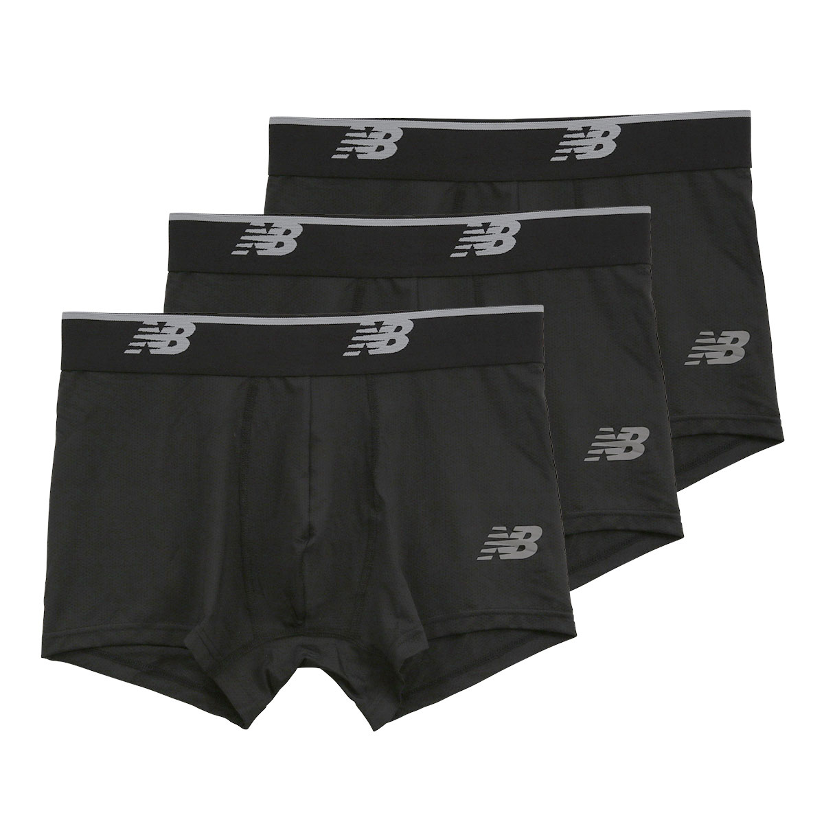 ニューバランス New Balance メッシュ ボクサーパンツ 3枚組 メンズ アンダーウェア(BKS-ブラックSet-S)