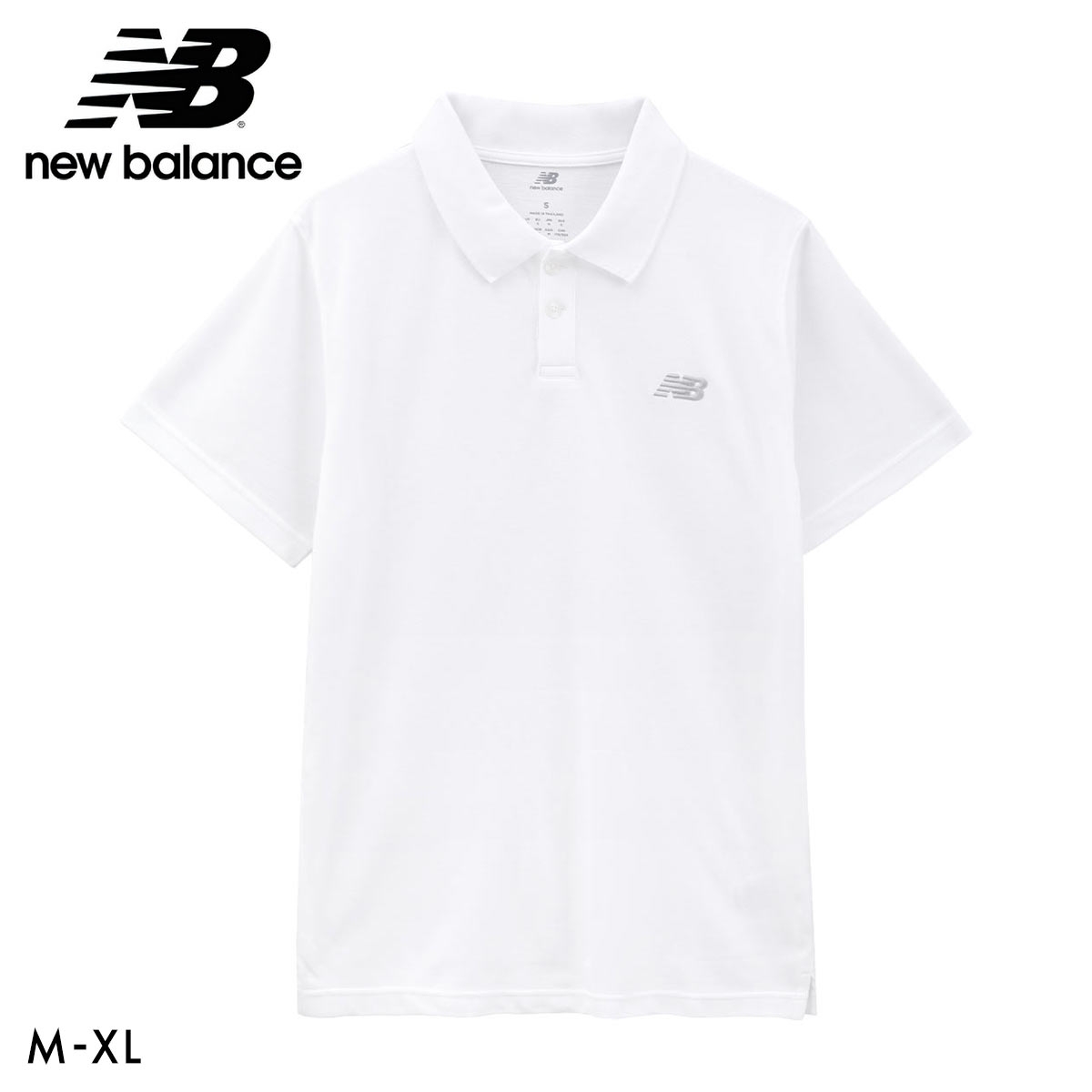 ニューバランス ピケポロシャツ メンズ 半袖 NewBalance NB(WH-ホワイト-M)