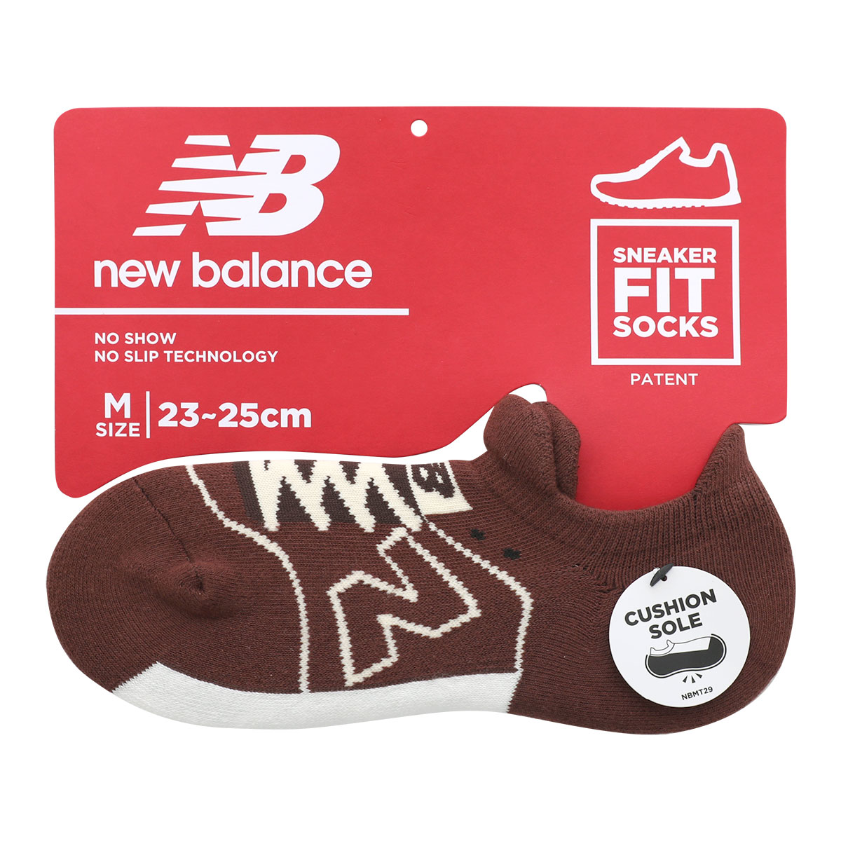ニューバランス New Balance スニーカー柄 パイルソックス メンズ レディース 23-25cm 25-27cm 27-29cm(BR-ブラウン-23-25cm)