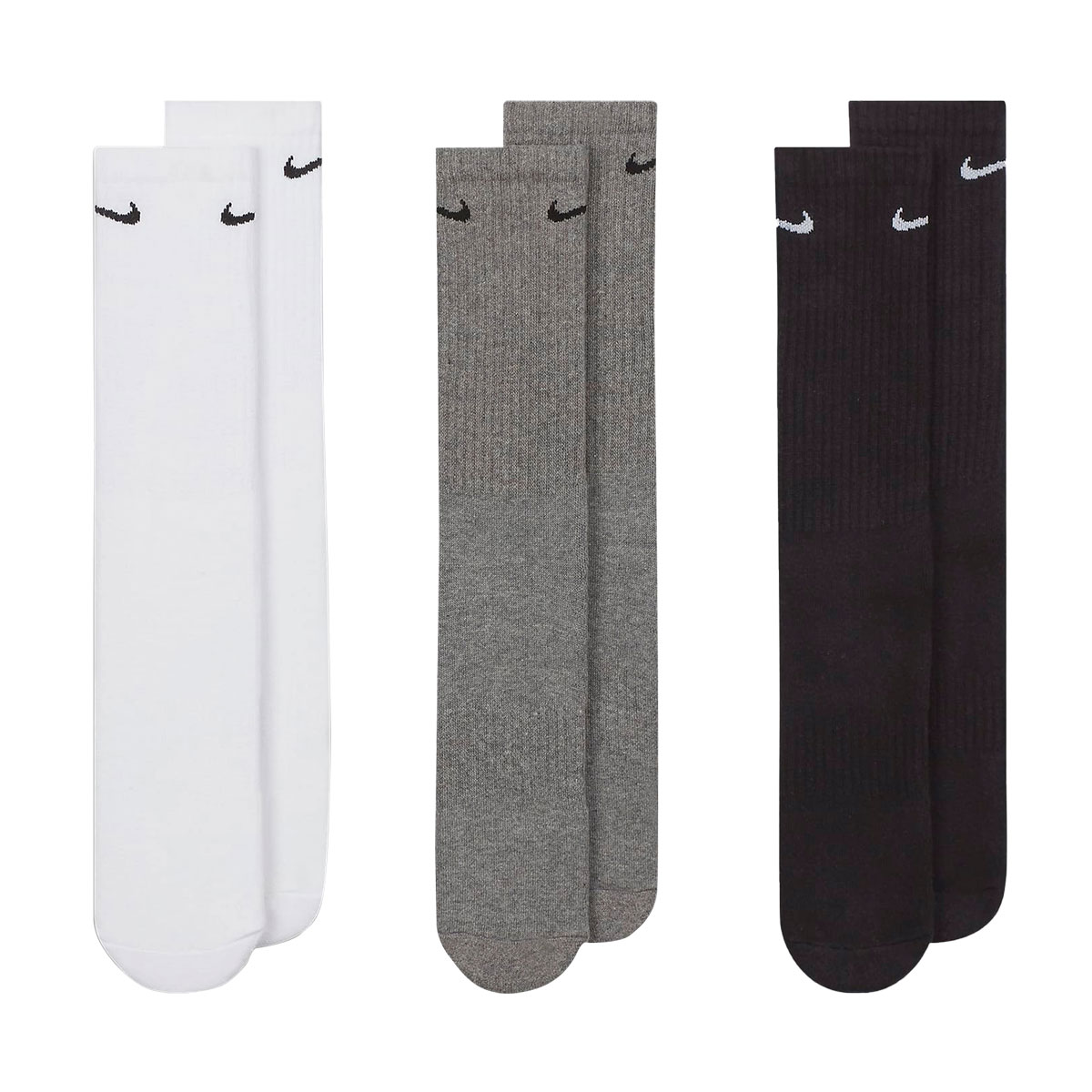 ナイキ NIKE エブリデイ クッション クルー丈 ソックス 3足組 靴下 レディース メンズ SX7664 21-23cm 23-25cm 25-27cm 27-29cm(Set-21-23cm)