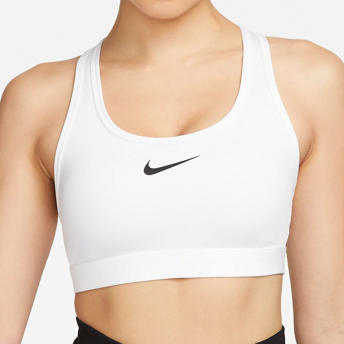 ナイキ NIKE ウィメンズ Dri-Fit スウッシュ ミディアムサポート ブラ レディース スポーツブラ(WH-ホワイト-S)