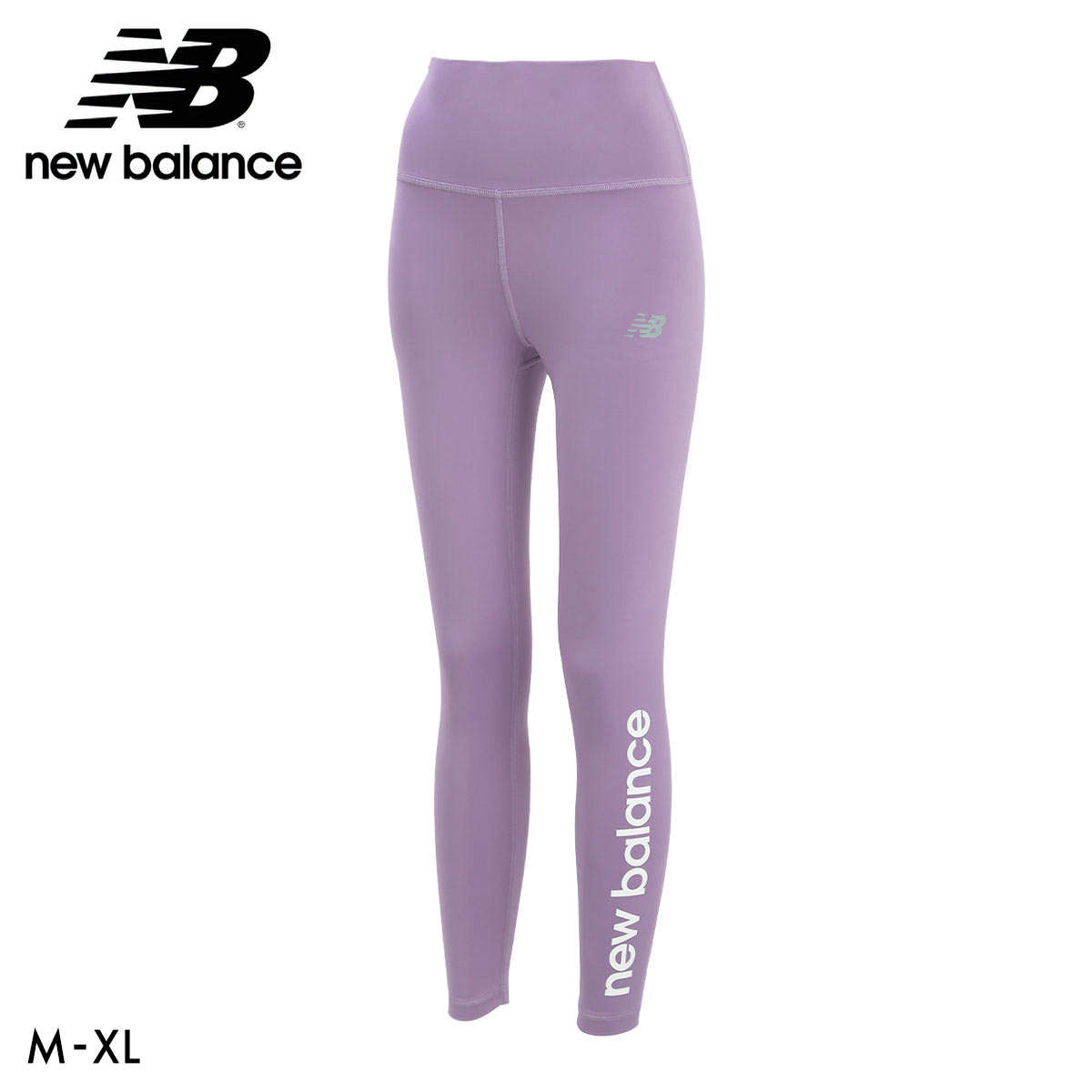 ニューバランス グラフィック レギンス 25インチ レディース ウィメンズ スポーツ ヨガ ピラティス new balance(PUG-パープルグレー-M)