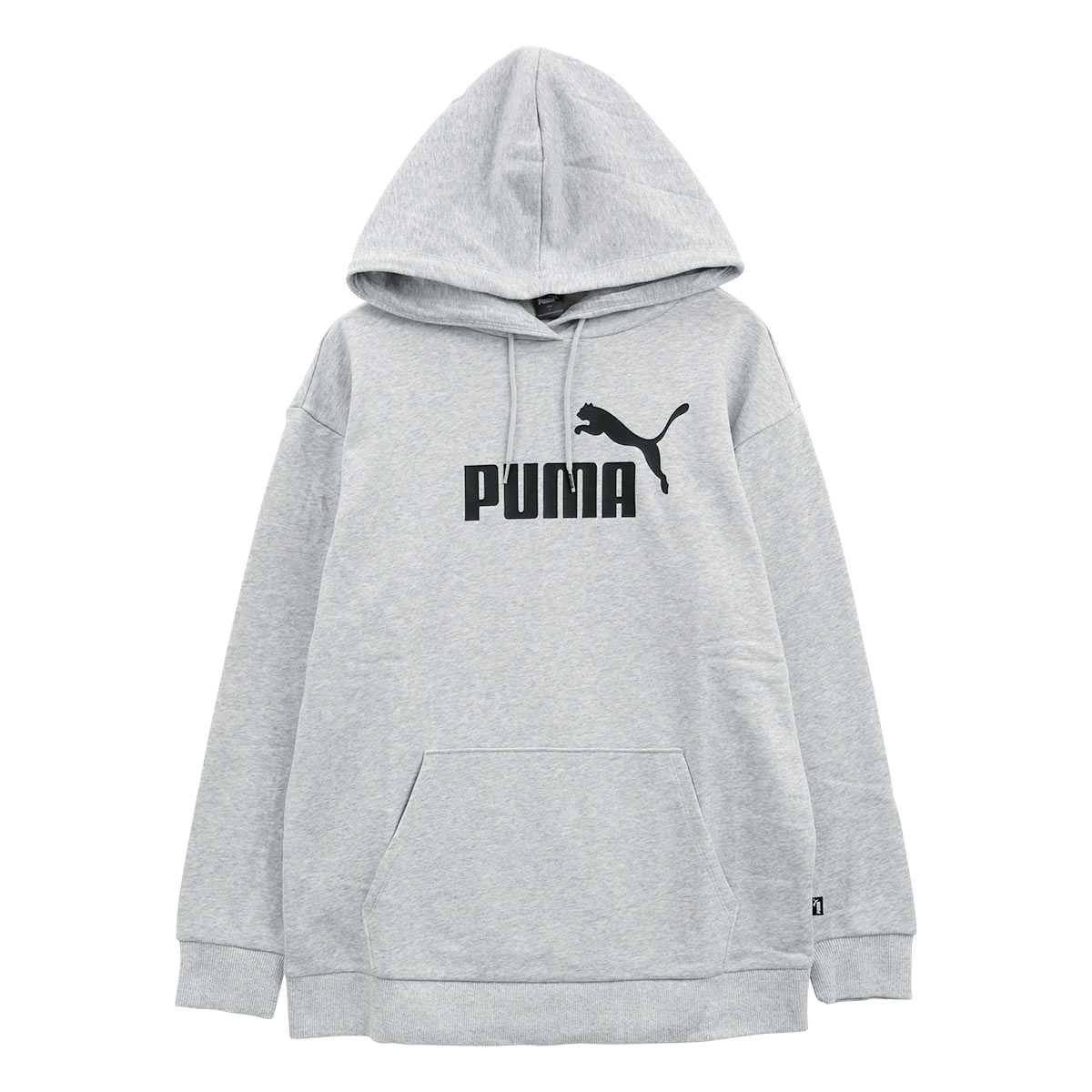 プーマ PUMA ESS エロンゲーテッド ロゴ フーディ スウェット レディース パーカー リラックスフィット(GY-グレー-S)