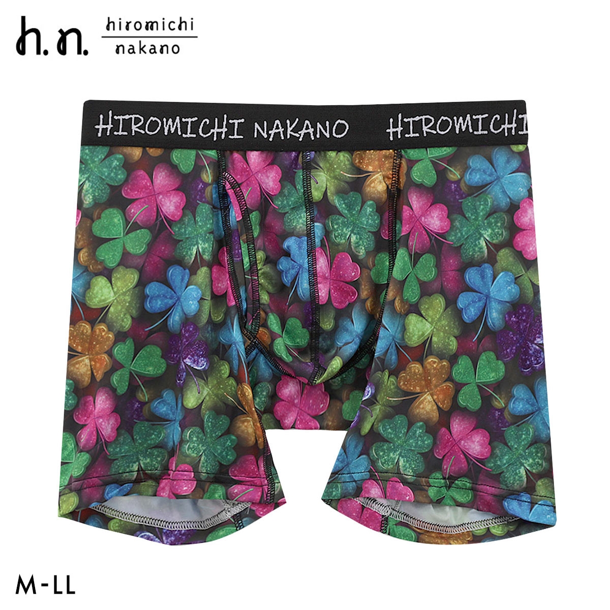 ヒロミチナカノ hiromichinakano 転写プリント ボクサーパンツ メンズ 前あき M L LL(CLO-クローバー-M)