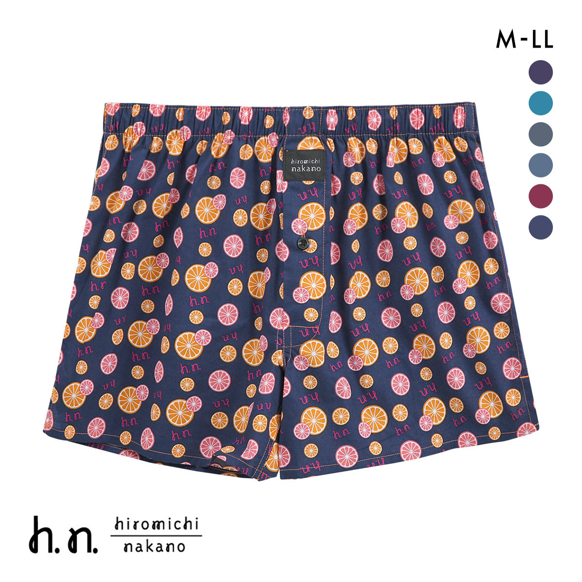 ヒロミチナカノ こだわり仕様のトランクス メンズ 綿100％ 前あき M L LL 大きいサイズ hiromichinakano(DNV-濃ネイビー-M)