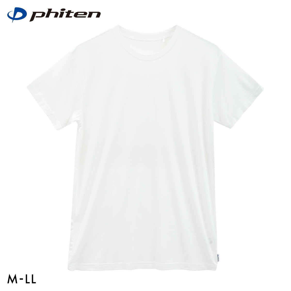 ファイテン Phiten アクアチタン採用 クルーネック 半袖 Tシャツ メンズ インナー 吸放湿 ムレ軽減 ショートスリーブ(WH-ホワイト-M)