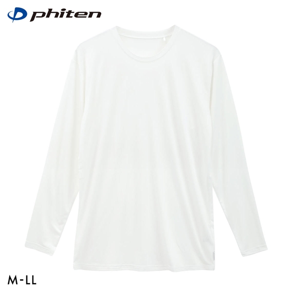 ファイテン Phiten アクアチタン採用 クルーネック 長袖シャツ メンズ インナー 吸放湿 ムレ軽減 ロングスリーブ