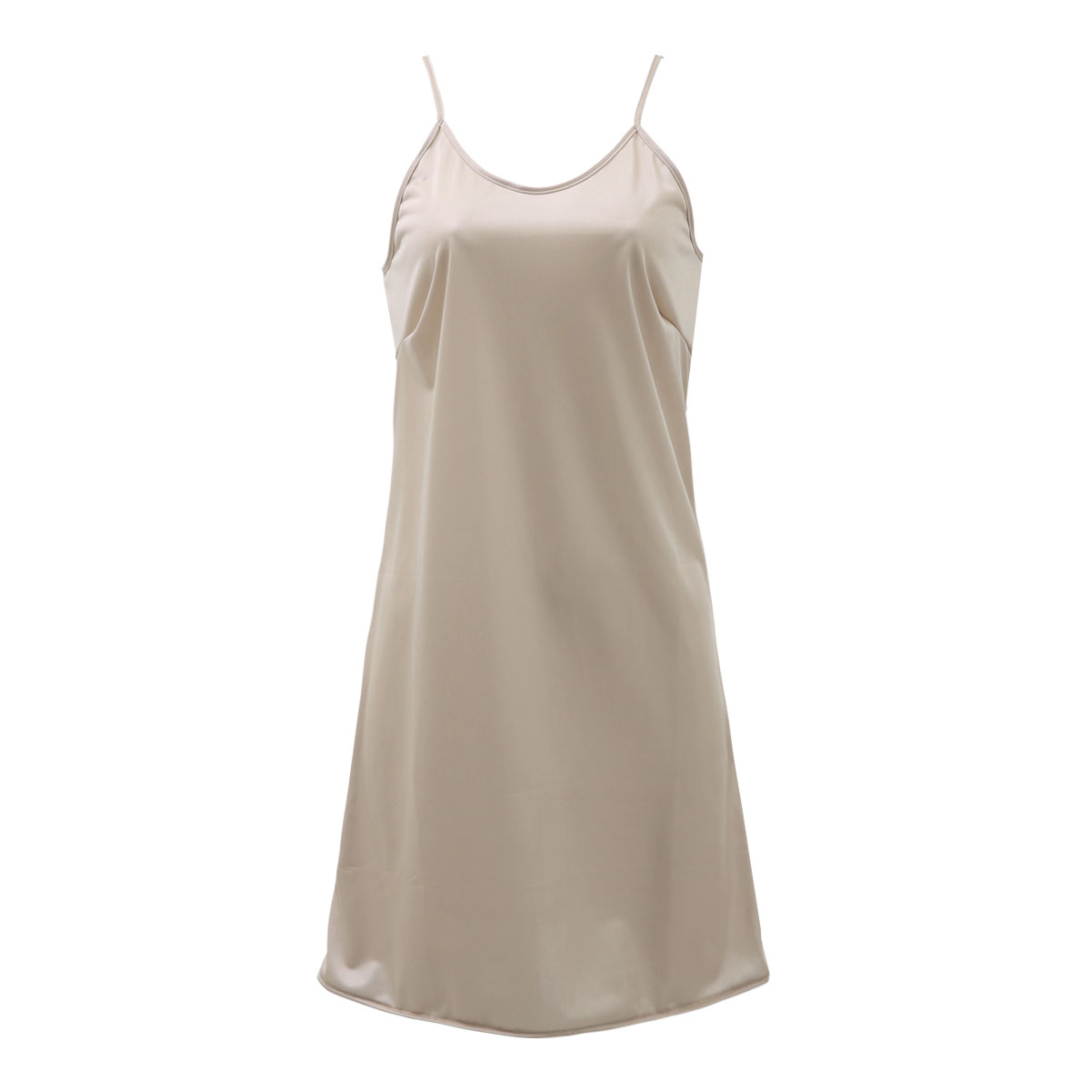 着心地なめらかシンプルランジェリー ノンレース スリップ 85cm丈 レディース 日本製 インナー(BR-ブラウン-80-85)