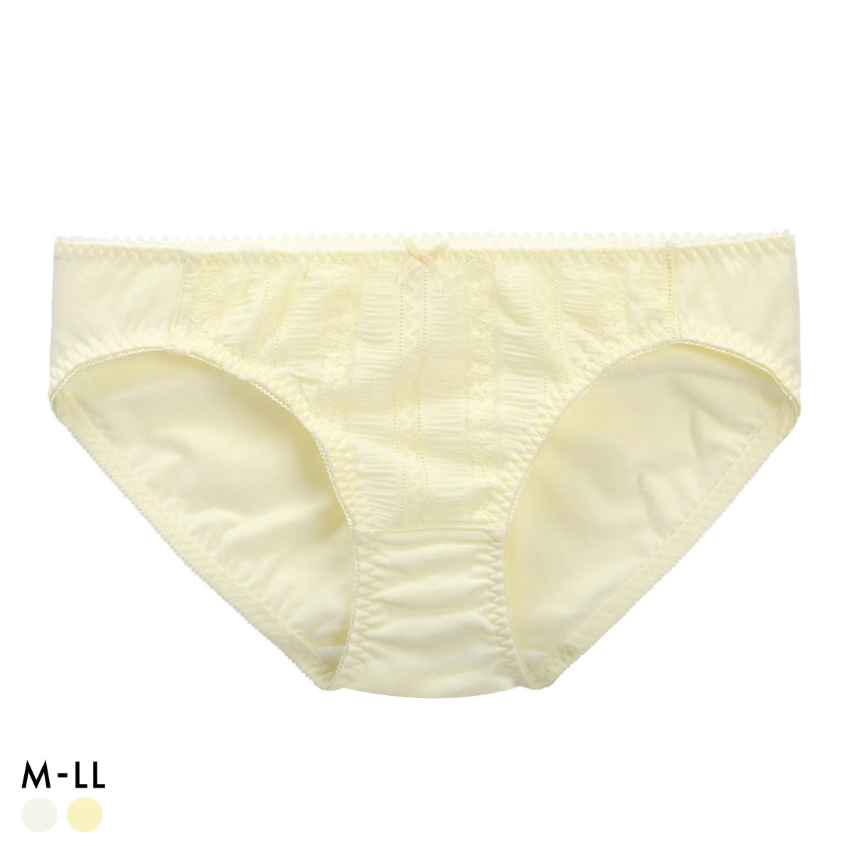 カジュアルフィーリング 縦レース リラクシング ペアショーツ レディース ノーマルショーツ 単品 Casual Feeling(YE-イエロー-M)