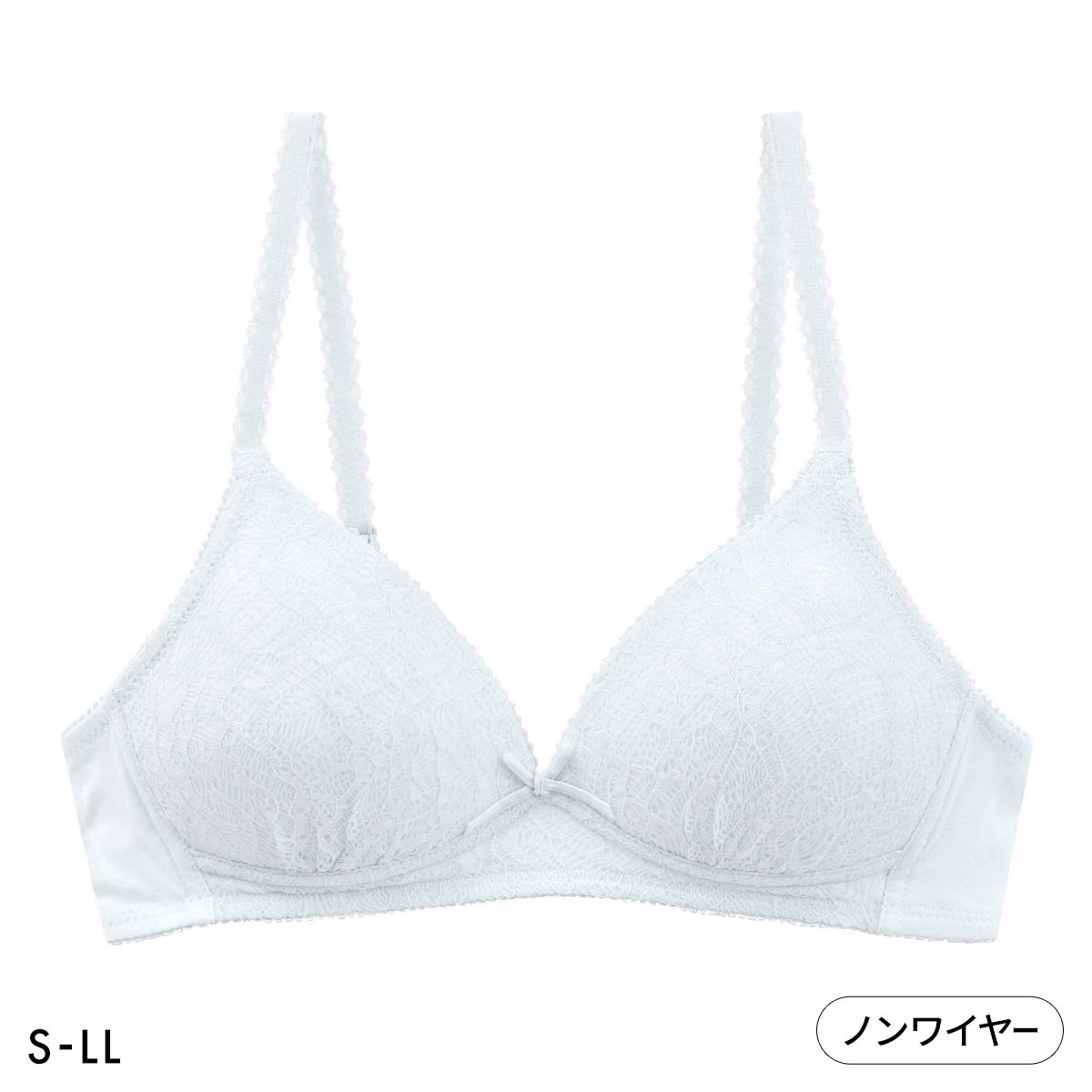 カジュアルフィーリング ニット風レース ノンワイヤーブラ レディース リラクシング ワイヤレスブラ 大きいサイズ Casual Feeling(SX-サックス-S)