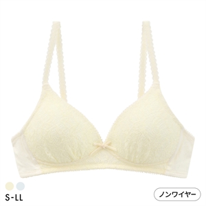 カジュアルフィーリング ニット風レース ノンワイヤーブラ レディース リラクシング ワイヤレスブラ 大きいサイズ Casual Feeling