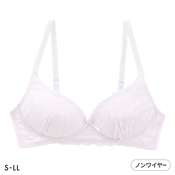 カジュアルフィーリング コットンレース ノンワイヤーブラ レディース リラクシング ワイヤレスブラ 大きいサイズ Casual Feeling