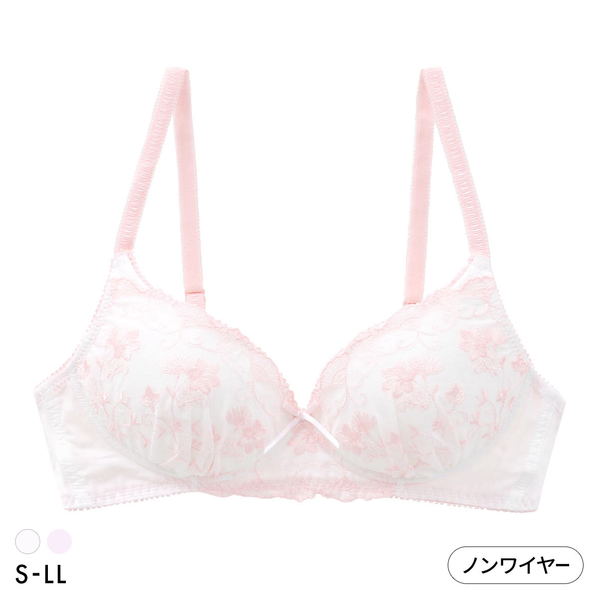 カジュアルフィーリング コットンレース ノンワイヤーブラ レディース リラクシング ワイヤレスブラ 大きいサイズ Casual Feeling