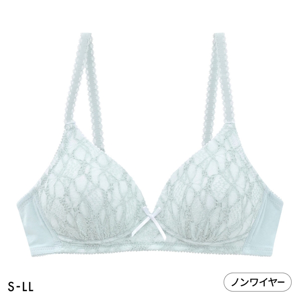 カジュアルフィーリング ふっくらレース ノンワイヤーブラ レディース リラクシング ワイヤレスブラ 大きいサイズ Casual Feeling