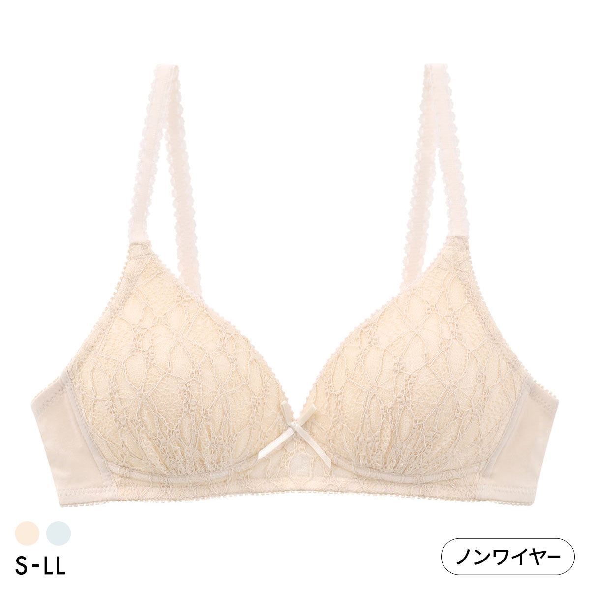 カジュアルフィーリング ふっくらレース ノンワイヤーブラ レディース リラクシング ワイヤレスブラ 大きいサイズ Casual Feeling