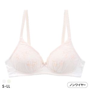カジュアルフィーリング 小花柄 コットンレース ノンワイヤーブラ レディース リラクシング 大きいサイズ Casual Feeling