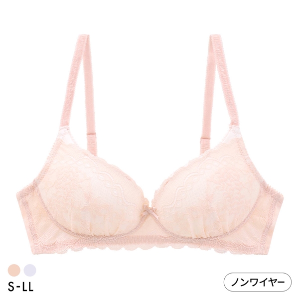 カジュアルフィーリング ラッセルレース ノンワイヤーブラ レディース リラクシング ワイヤレスブラ 大きいサイズ Casual Feeling