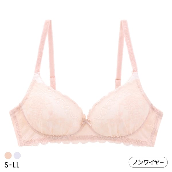 カジュアルフィーリング ラッセルレース ノンワイヤーブラ レディース リラクシング ワイヤレスブラ 大きいサイズ Casual Feeling