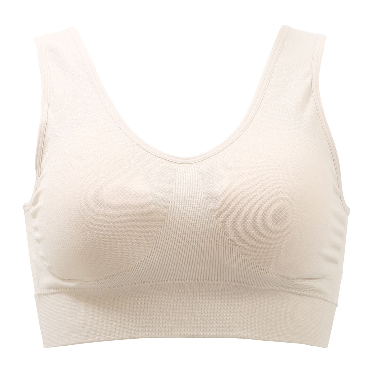 下からはけるブラ ハーフトップ ノンワイヤー ブラジャー ナイトブラ(SOB-ソフトベージュ-M)