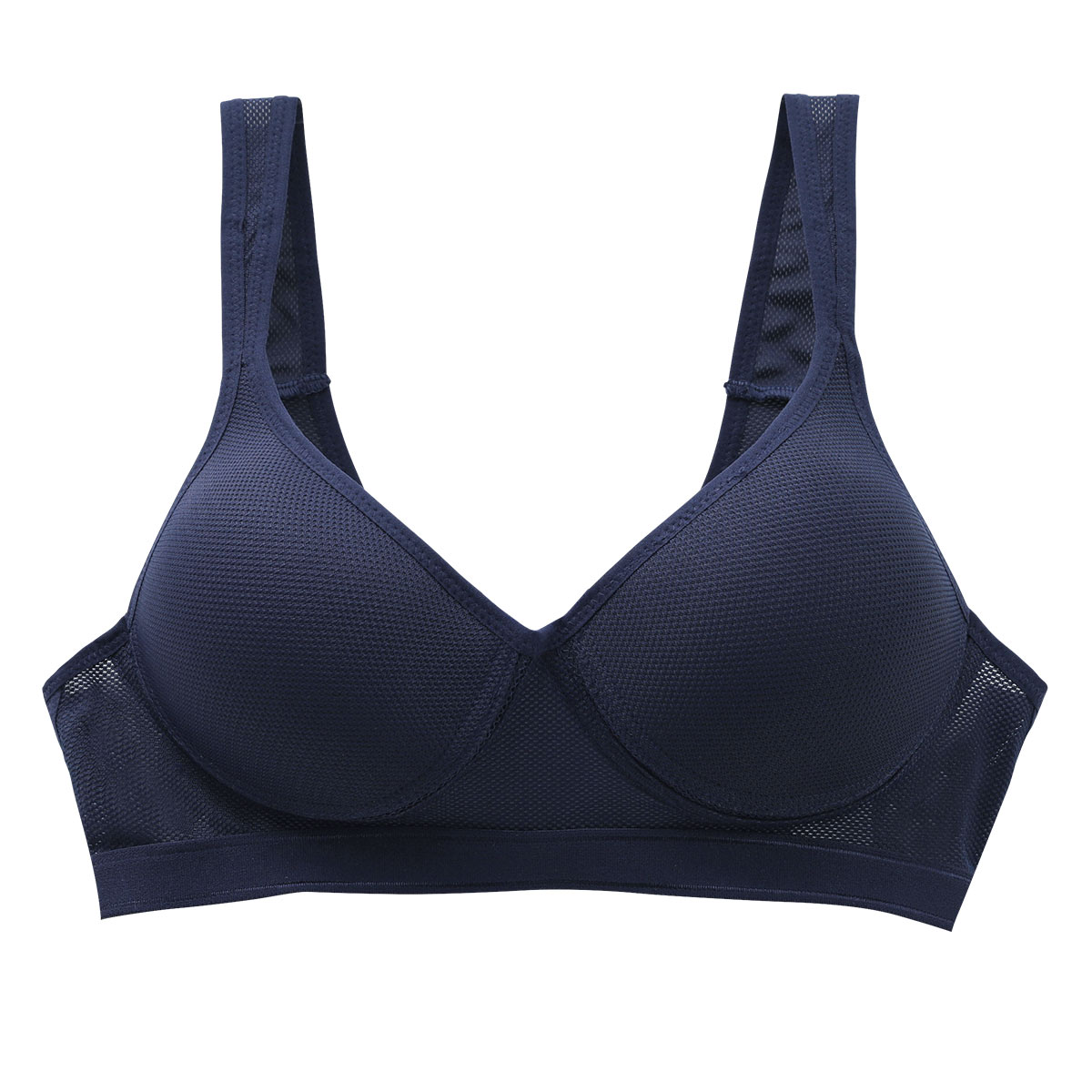Sporty Fit Bra スポーティフィットブラ スポーツブラ モールドカップ 制菌加工 アンダーメッシュ 単品(DBU-濃ブルー-M)