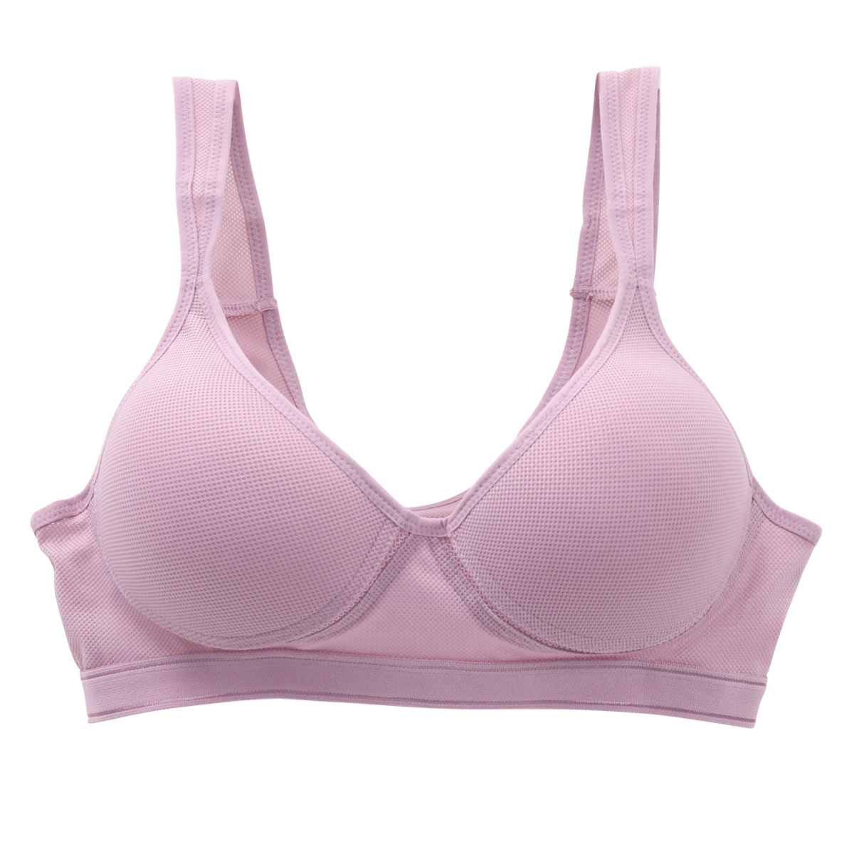 Sporty Fit Bra スポーティフィットブラ スポーツブラ モールドカップ 制菌加工 アンダーメッシュ 単品(PU-パープル-M)